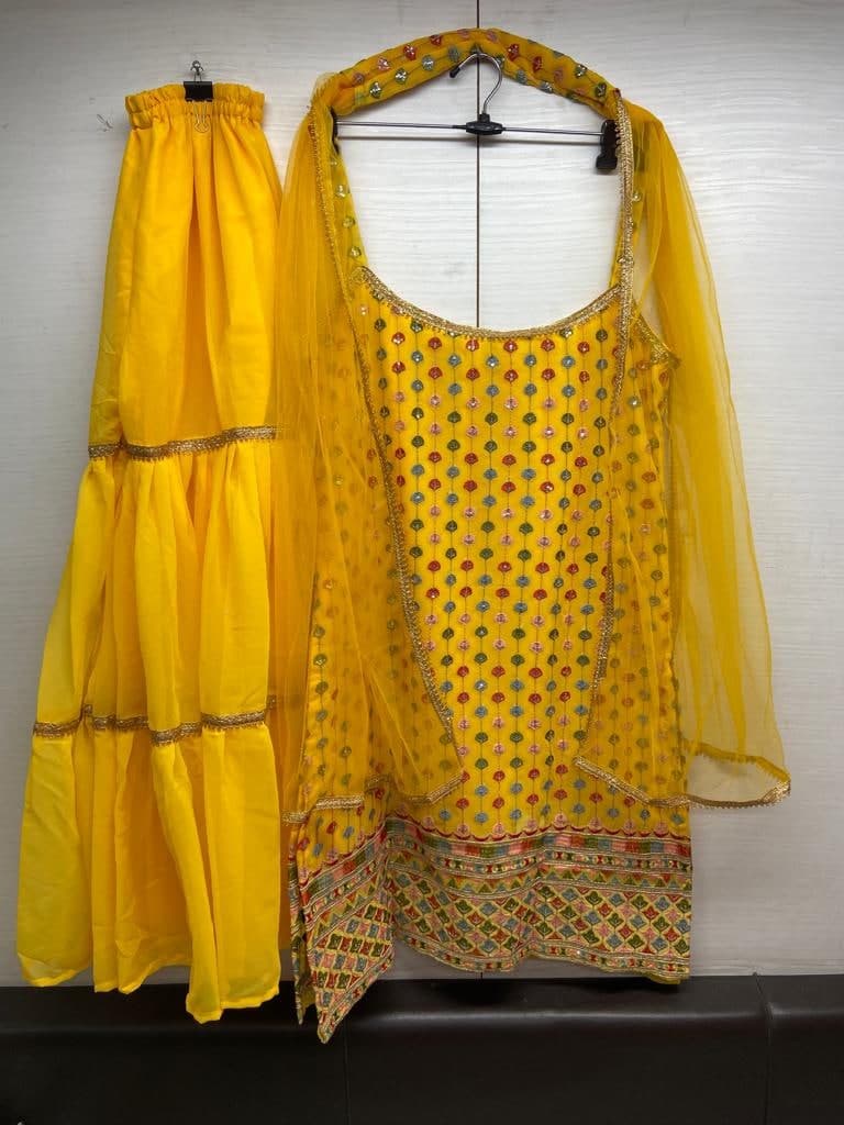 Yellow color Georgette Salwar suit