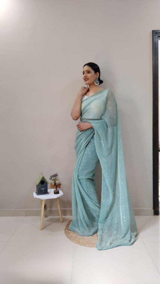 Designer Imported Net Fabric Saree with Blouse