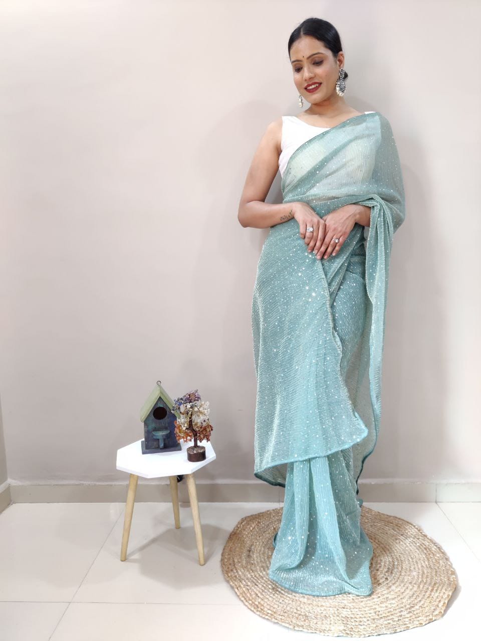 Designer Imported Net Fabric Saree with Blouse